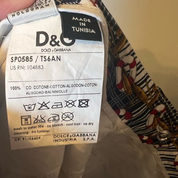 NWT Dolce & Gabbana Capri Pants Vintage Nautical Print Size EU 42 / US 6 - Picture 8 of 9